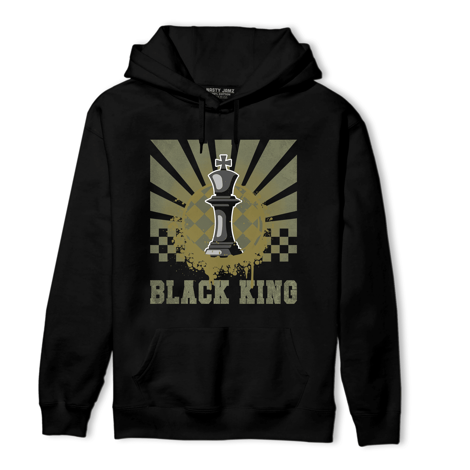 SE Craft Medium Olive 4s Hoodie Match Black King Collection - NastyJamz