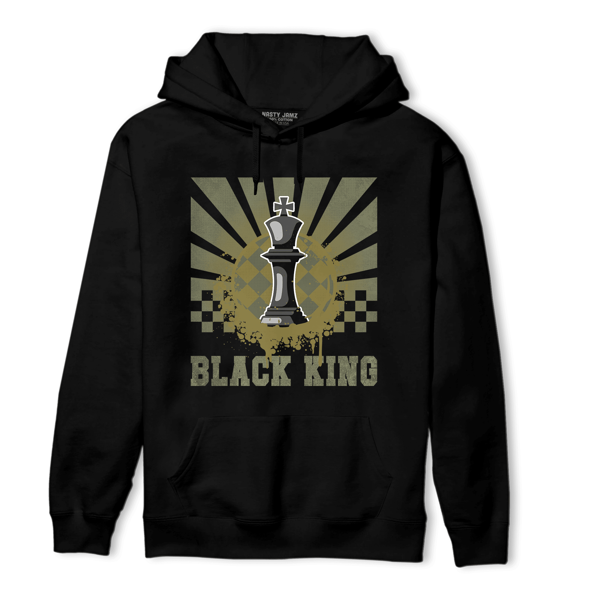 SE Craft Medium Olive 4s Hoodie Match Black King Collection - NastyJamz