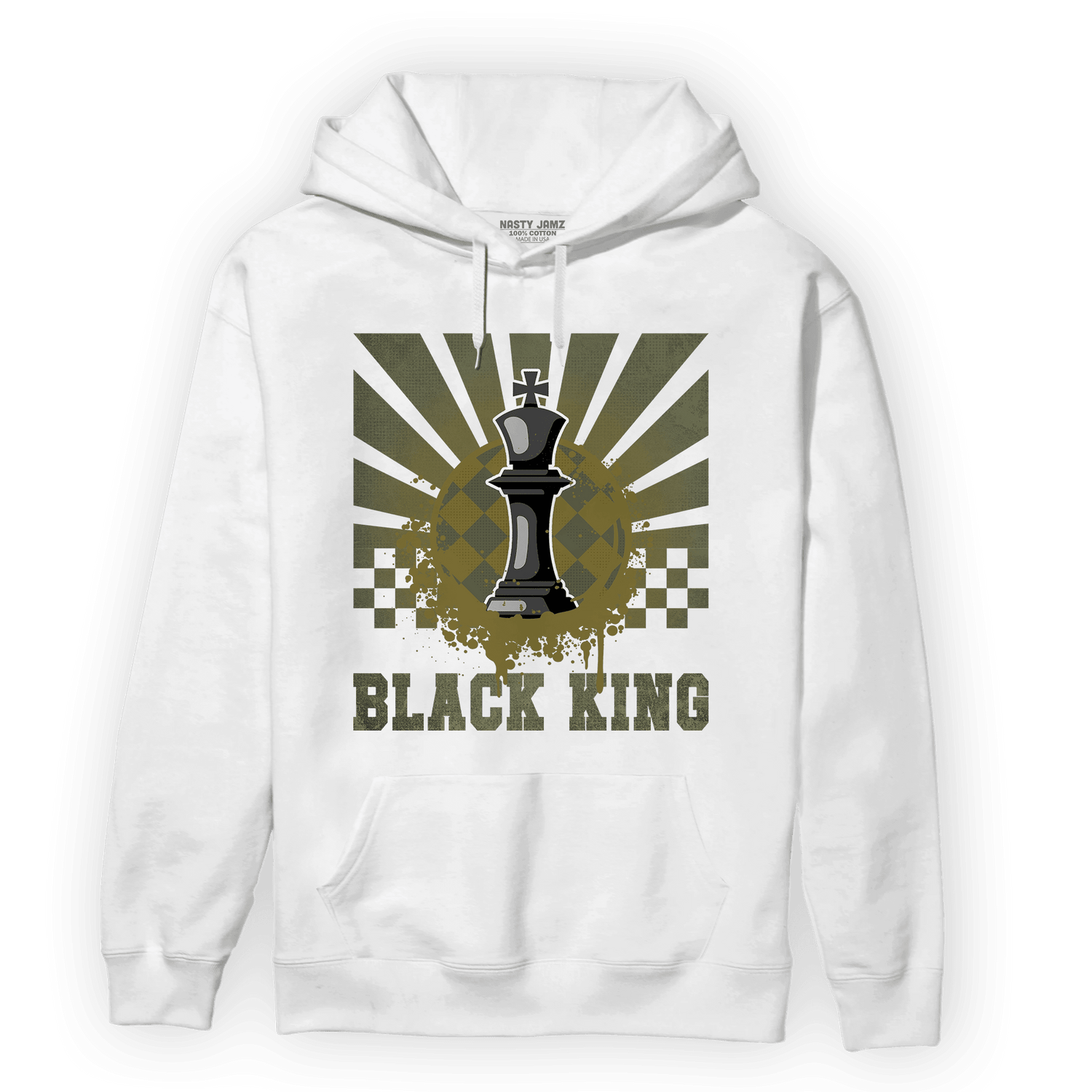 SE Craft Medium Olive 4s Hoodie Match Black King Collection - NastyJamz