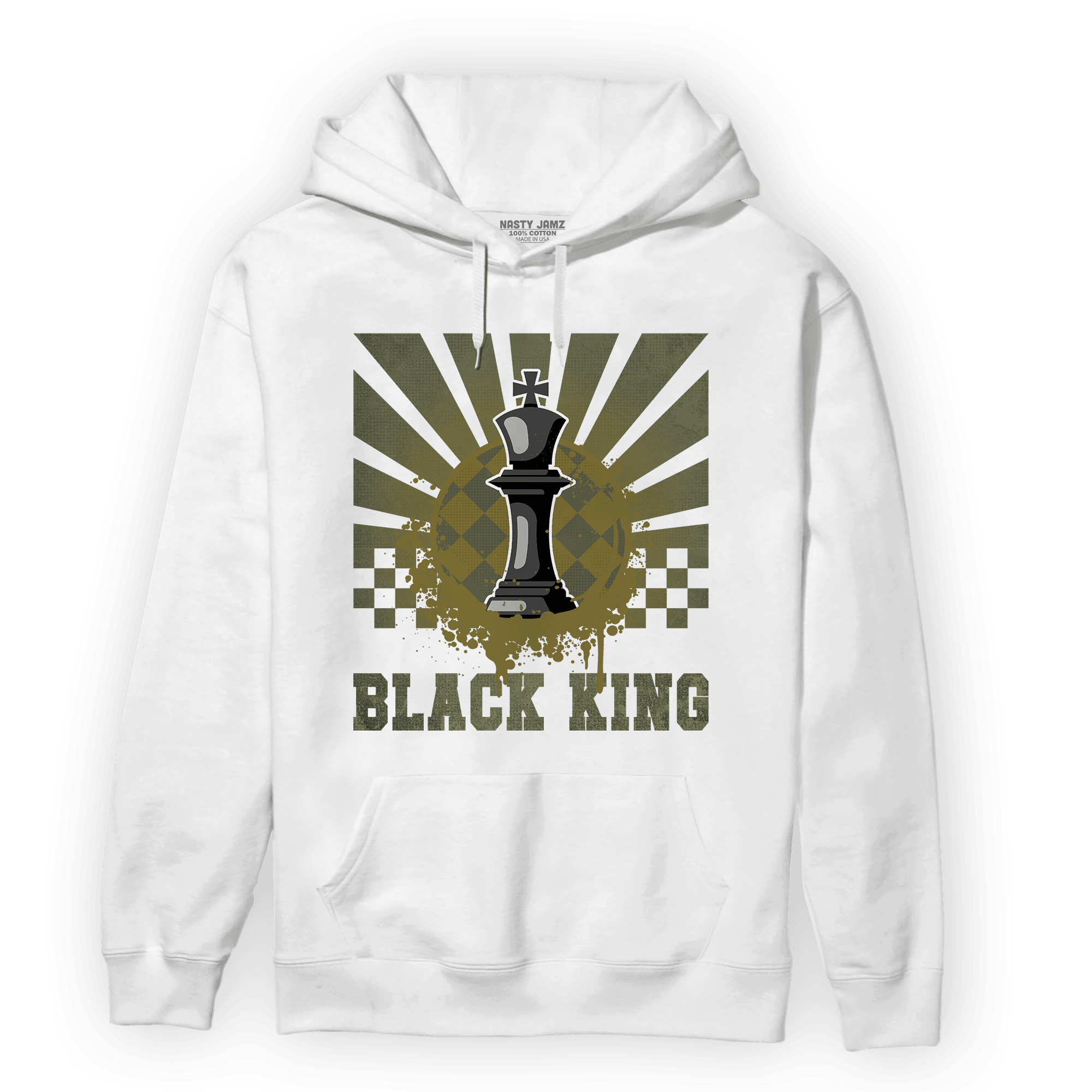 SE Craft Medium Olive 4s Hoodie Match Black King Collection - NastyJamz
