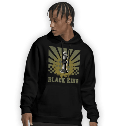 SE Craft Medium Olive 4s Hoodie Match Black King Collection - NastyJamz