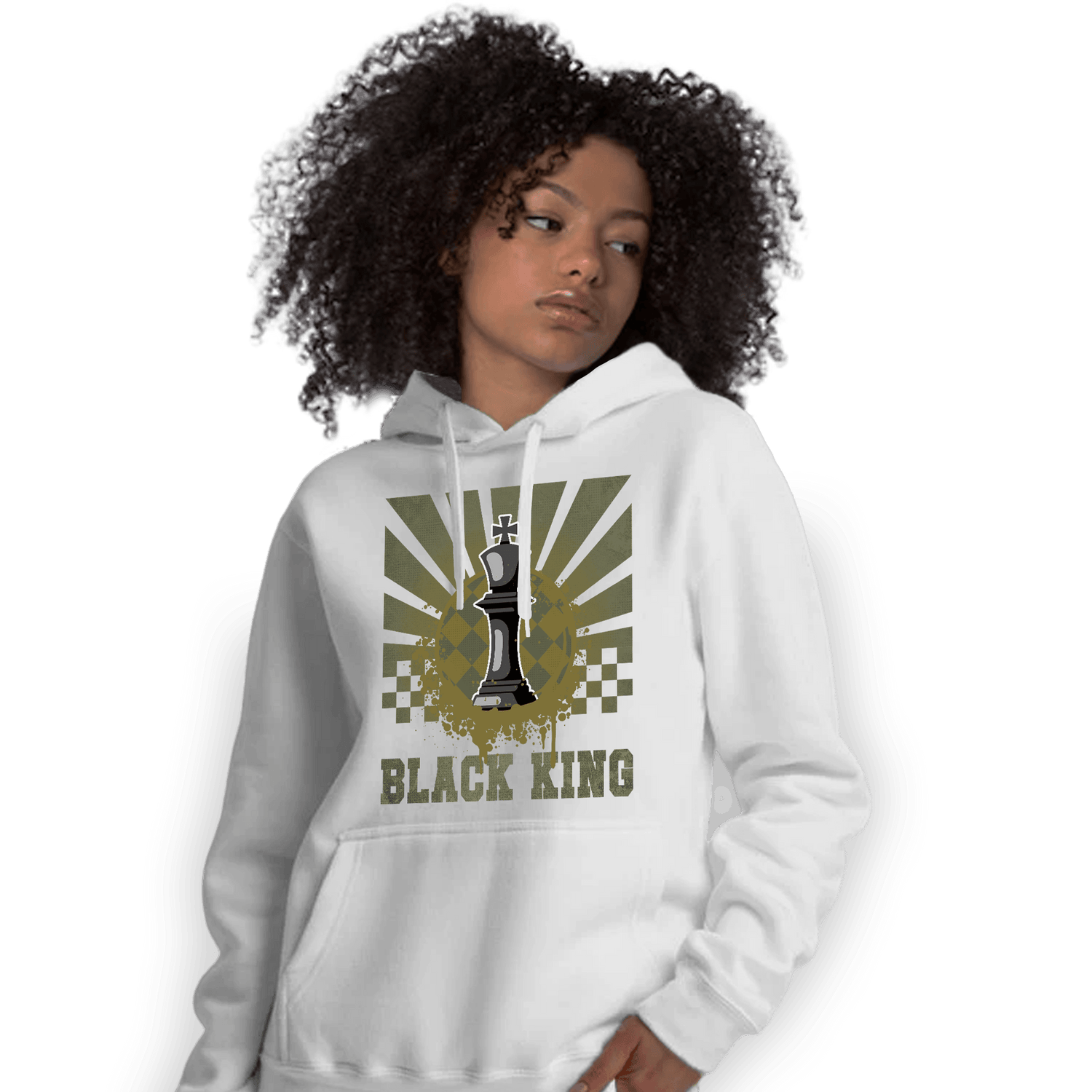SE Craft Medium Olive 4s Hoodie Match Black King Collection - NastyJamz
