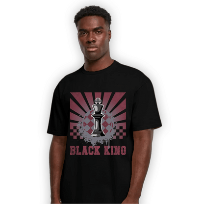 Burgundy 5s T Shirt Match Black King Collection - NastyJamz
