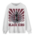 Burgundy 5s Sweatshirt Match Black King Collection - NastyJamz