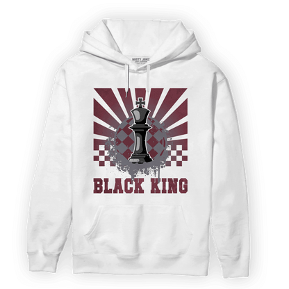 Burgundy 5s Hoodie Match Black King Collection - NastyJamz