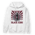 Burgundy 5s Hoodie Match Black King Collection - NastyJamz