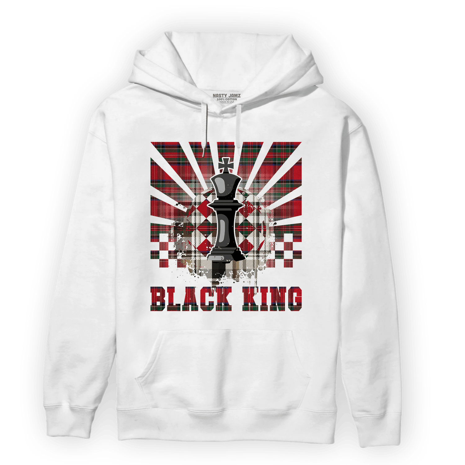 Plaid 5s Hoodie Match Black King Collection - NastyJamz