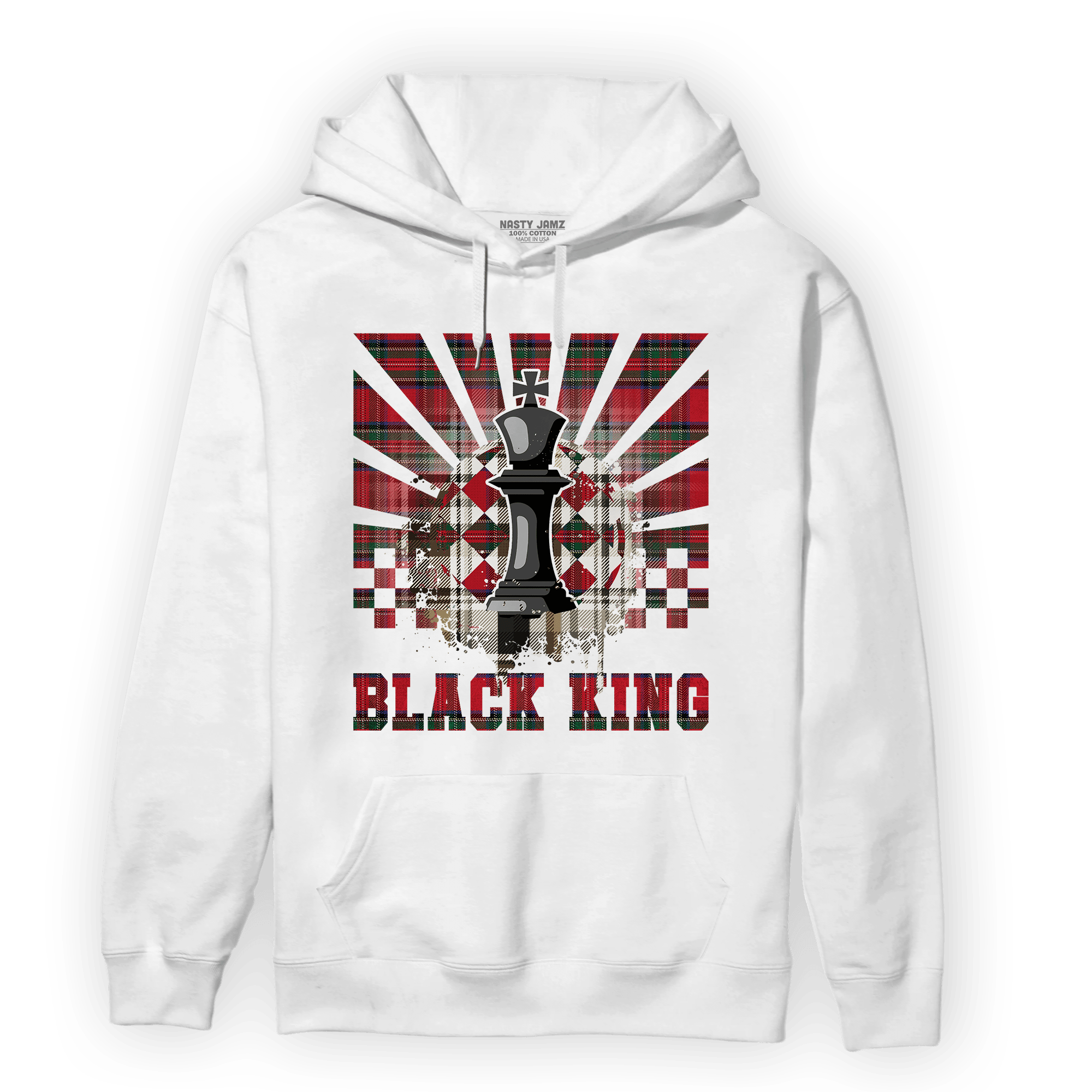 Plaid 5s Hoodie Match Black King Collection - NastyJamz