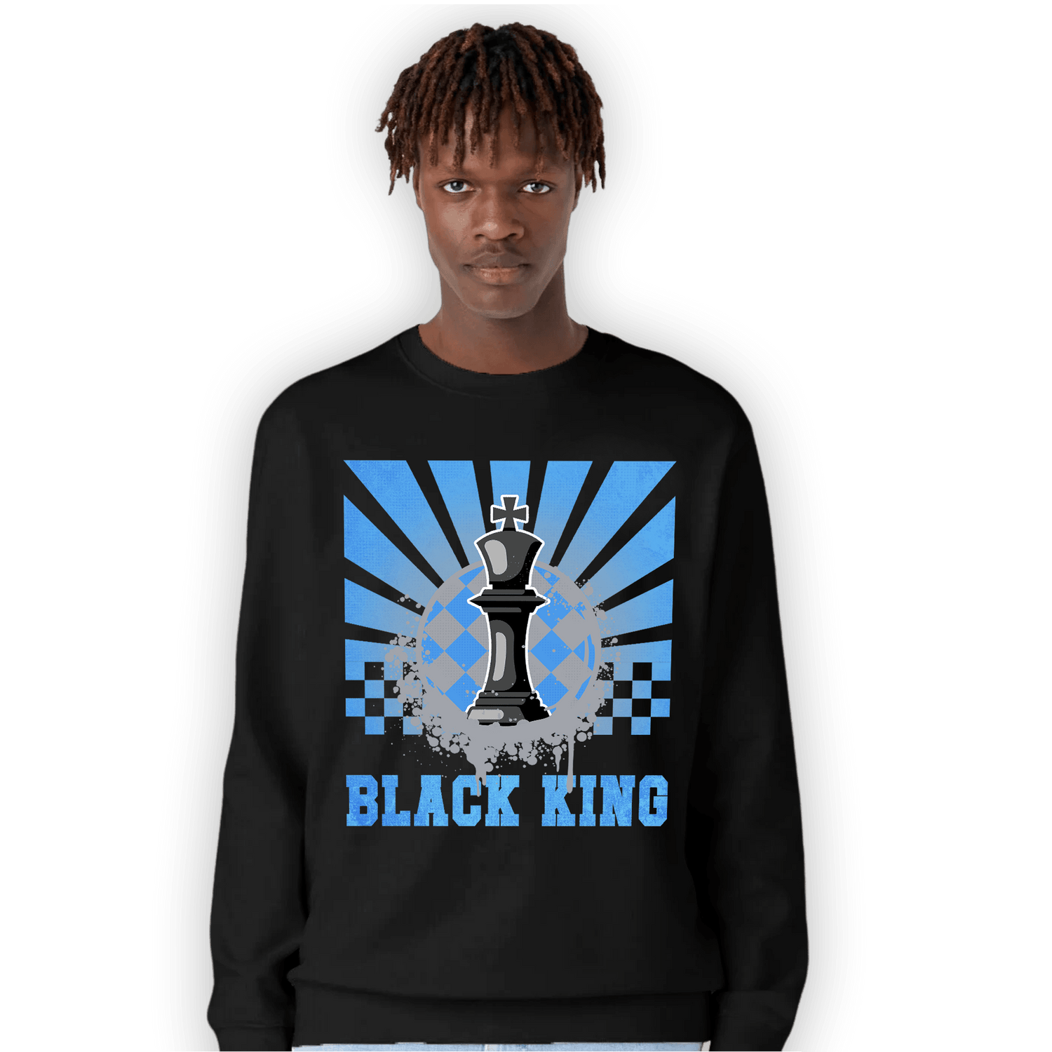 University Blue 5s Sweatshirt Match Black King Collection - NastyJamz