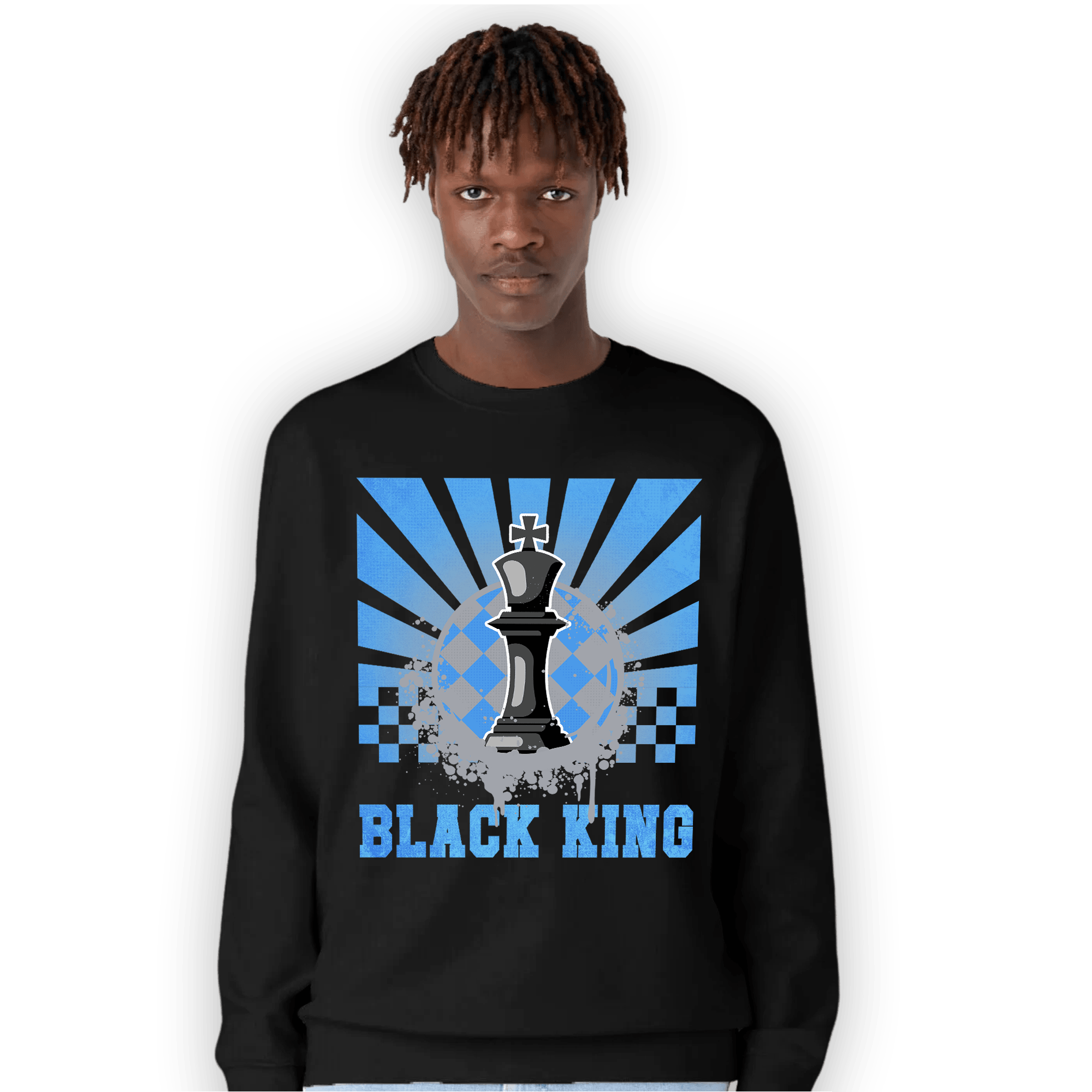 University Blue 5s Sweatshirt Match Black King Collection - NastyJamz