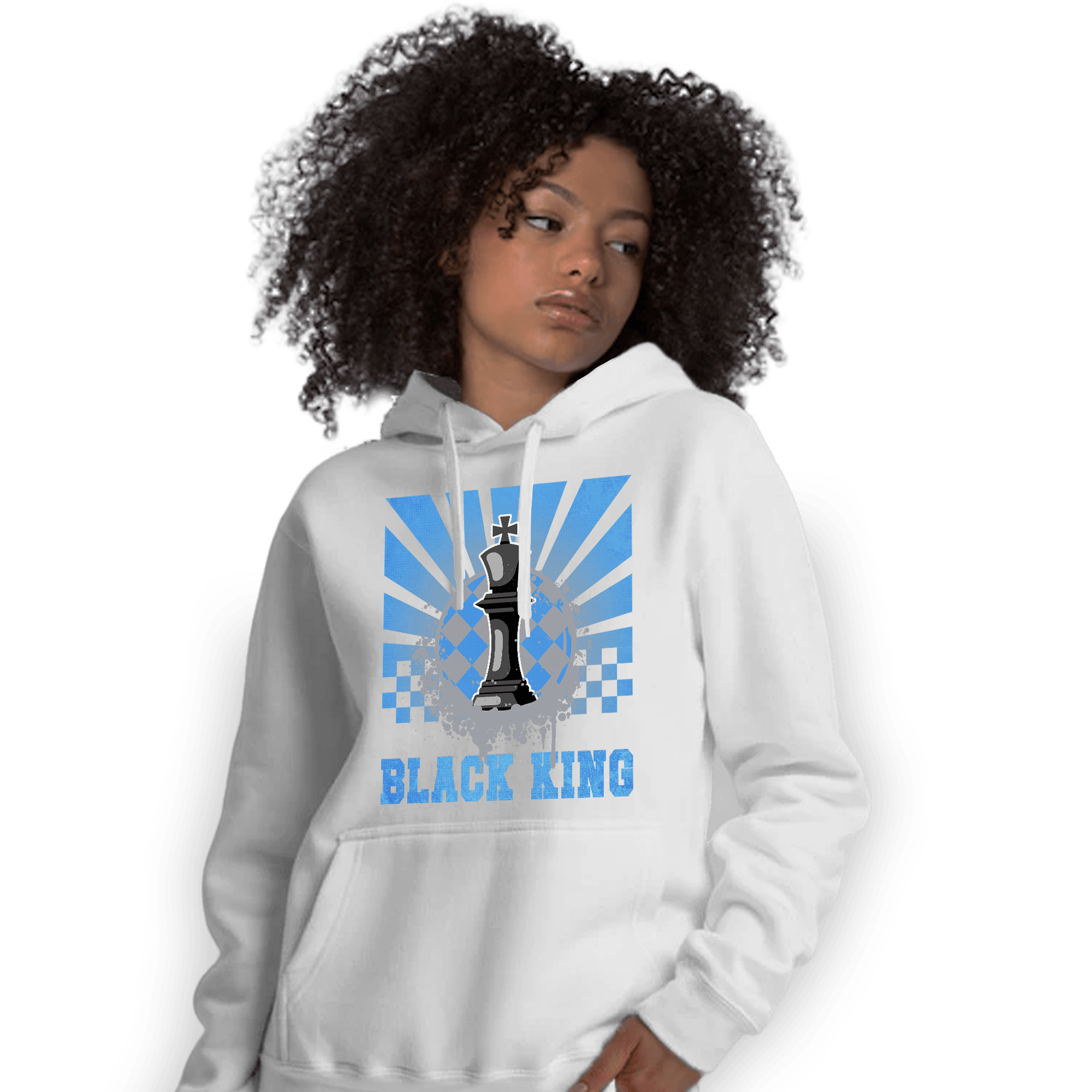 University Blue 5s Hoodie Match Black King Collection - NastyJamz