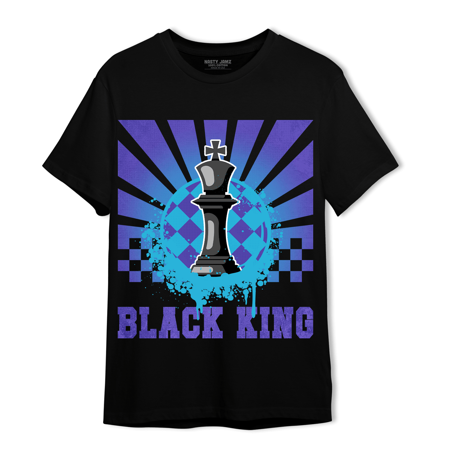 Aqua 6s T Shirt Match Black King Collection - NastyJamz