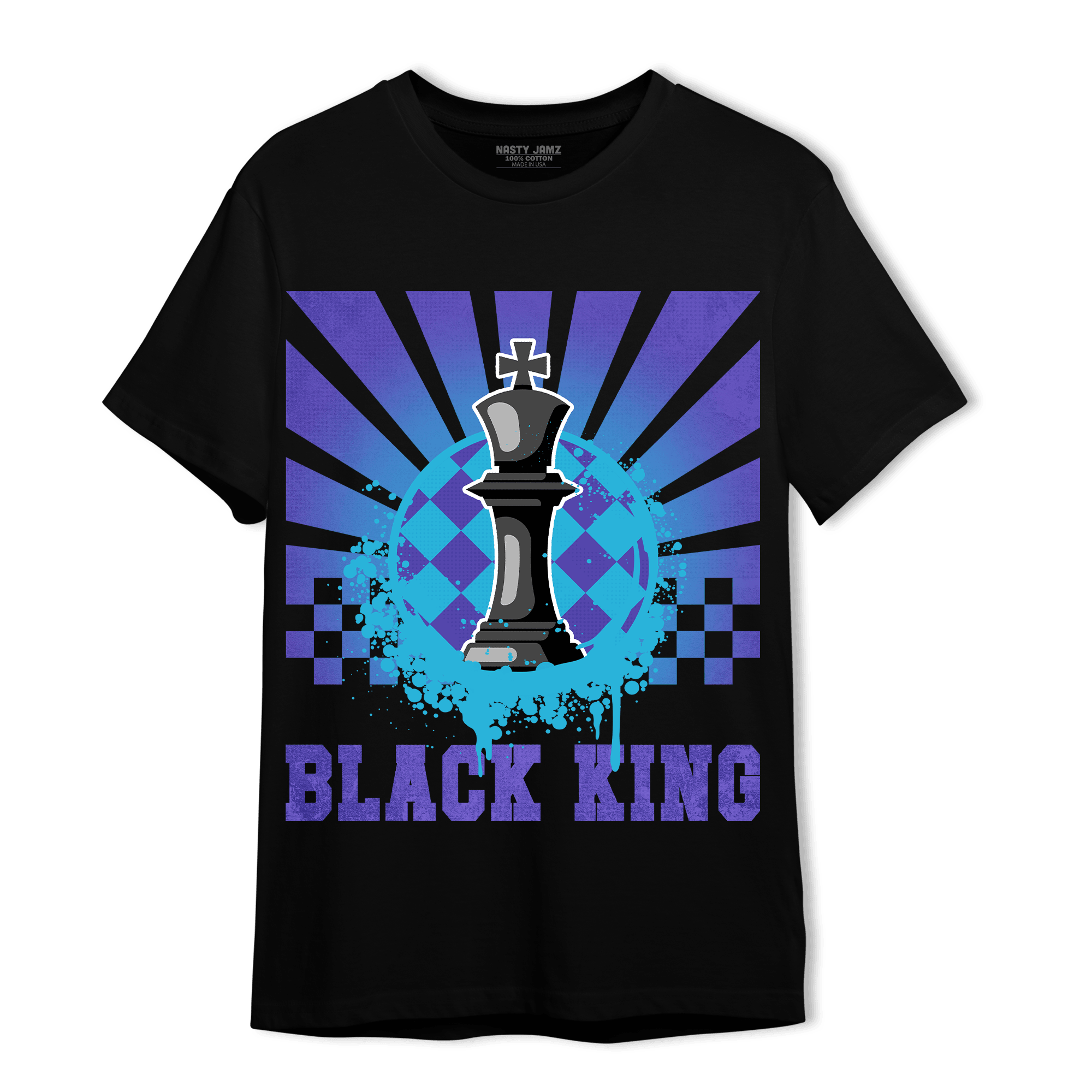 Aqua 6s T Shirt Match Black King Collection - NastyJamz