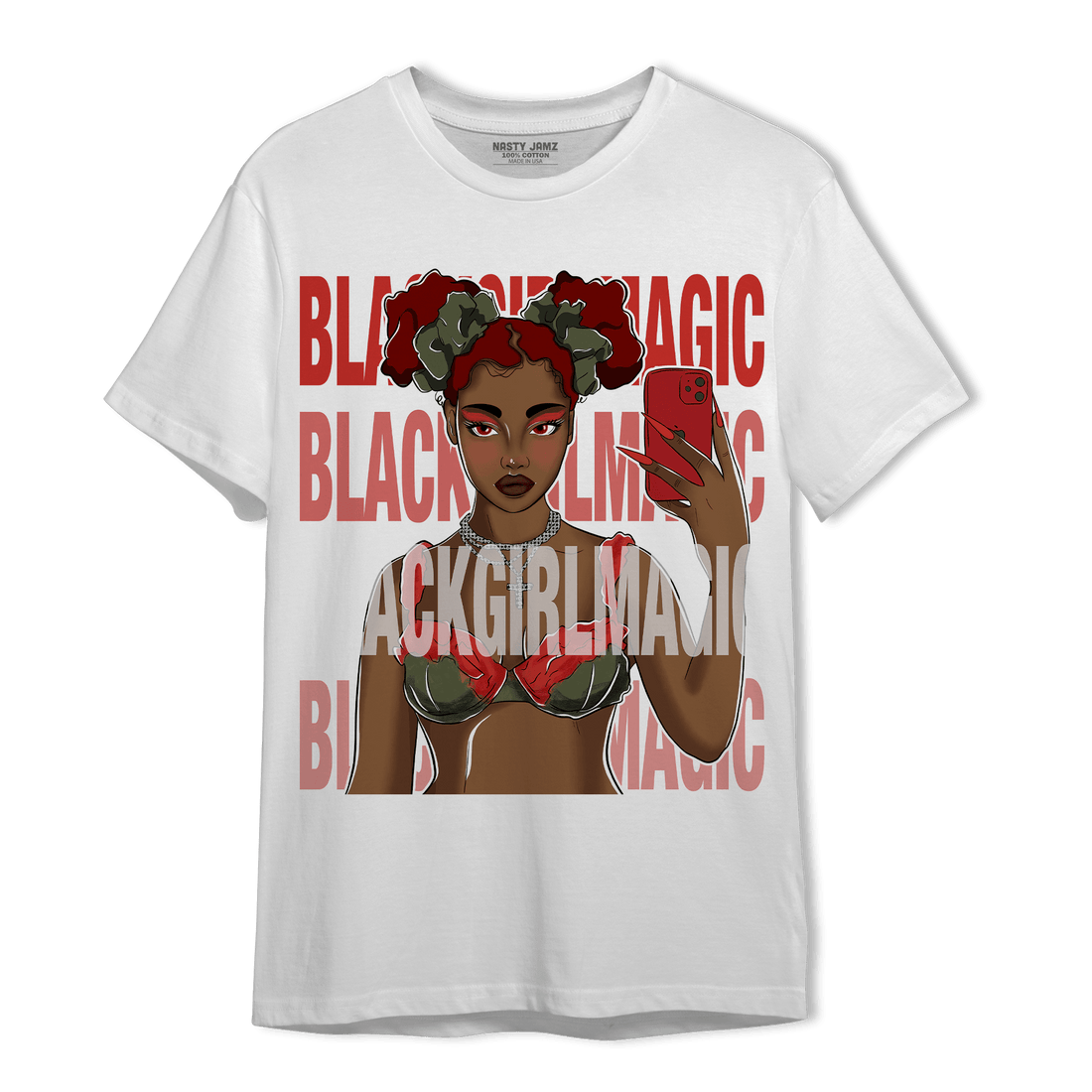 Dunk Low Mystic Red T Shirt Match Black Magic Girl Selfie - NastyJamz