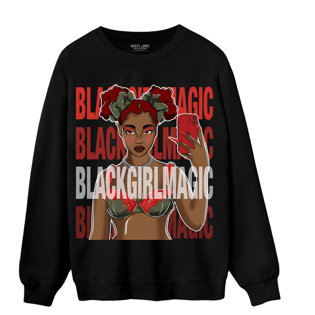 Dunk Low Mystic Red Sweatshirt Match Black Magic Girl Selfie - NastyJamz