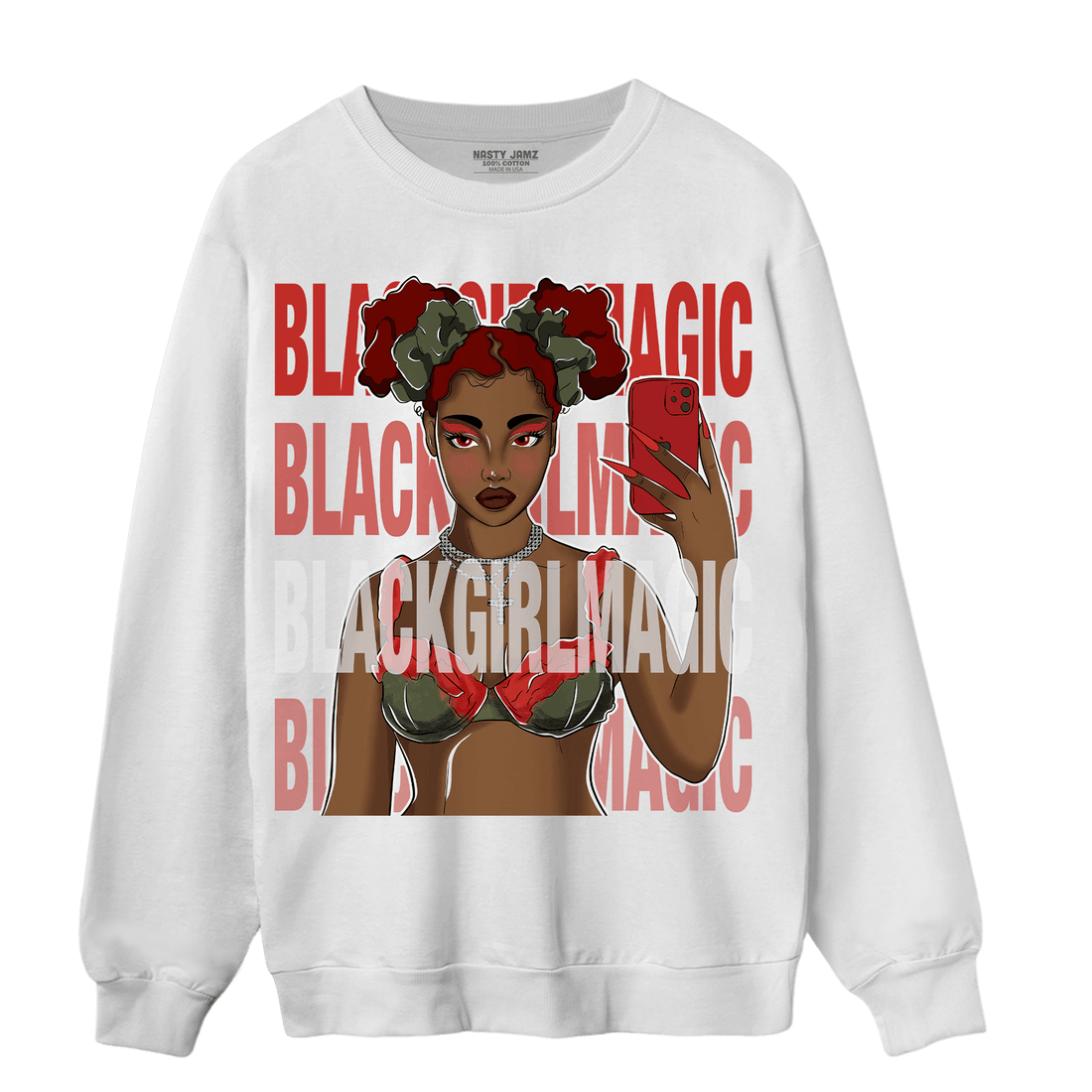Dunk Low Mystic Red Sweatshirt Match Black Magic Girl Selfie - NastyJamz