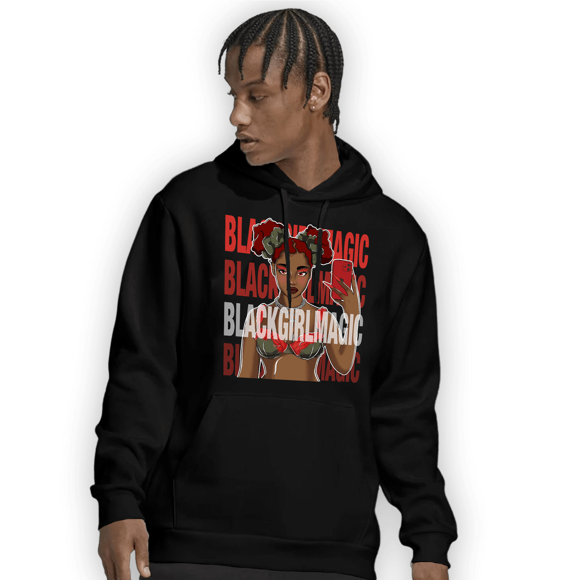 Dunk Low Mystic Red Hoodie Match Black Magic Girl Selfie - NastyJamz