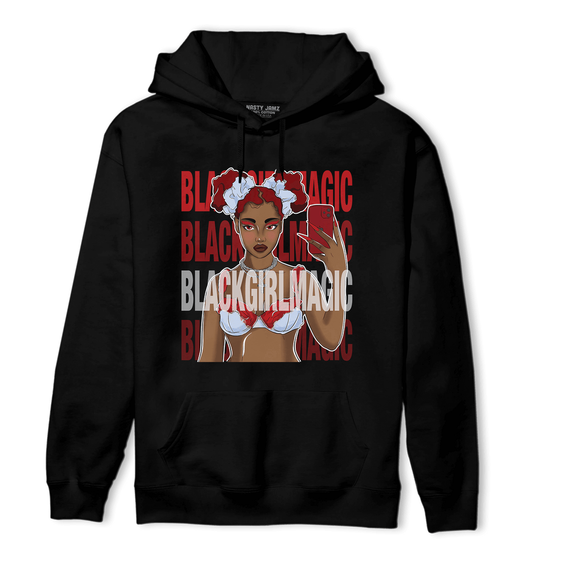 Cherry 11s Hoodie Match Black Magic Girl Selfie - NastyJamz