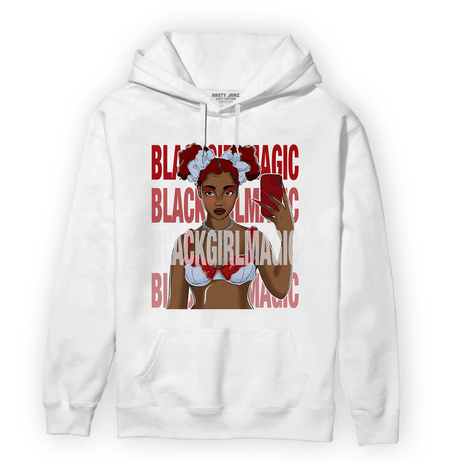 Cherry 11s Hoodie Match Black Magic Girl Selfie - NastyJamz