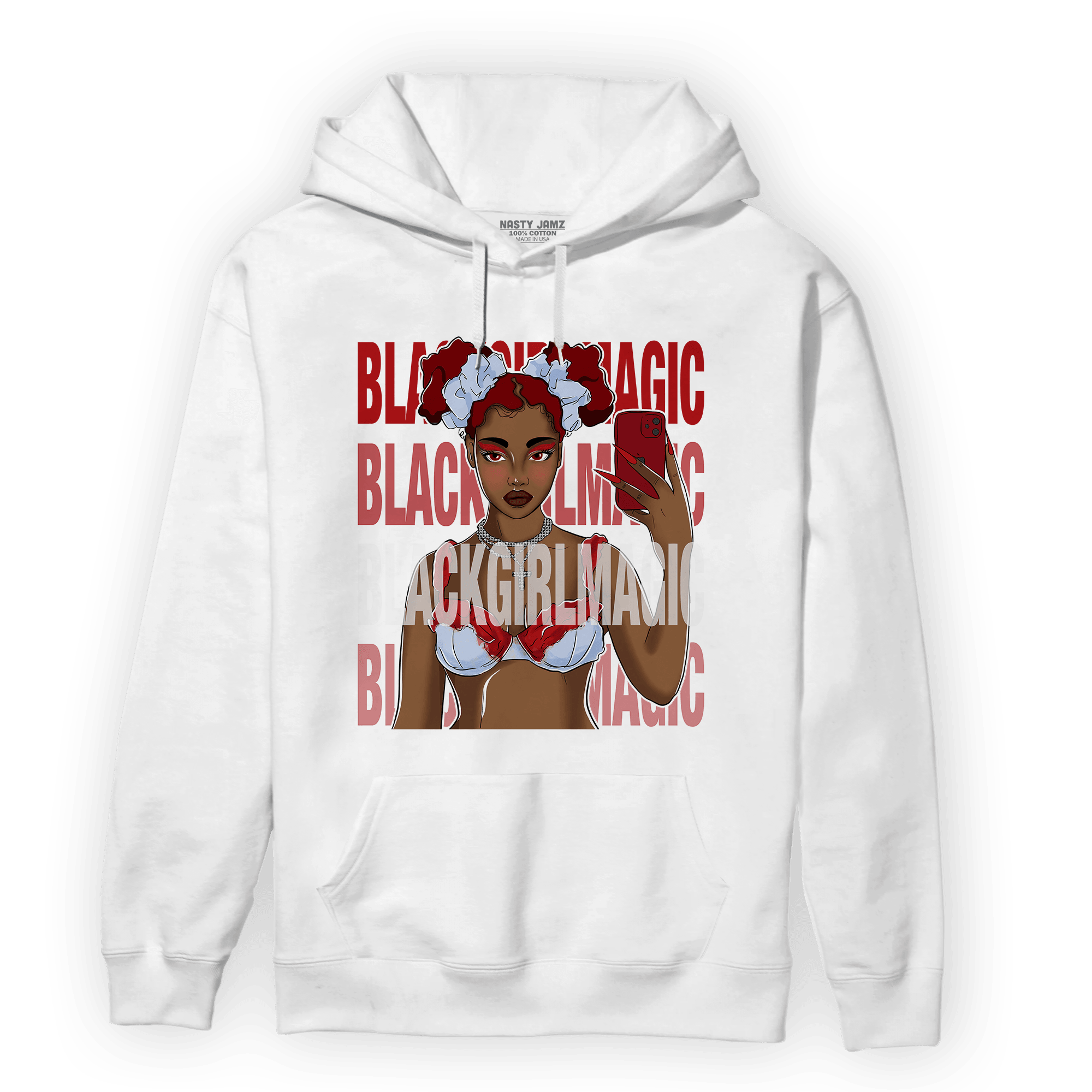 Cherry 11s Hoodie Match Black Magic Girl Selfie - NastyJamz