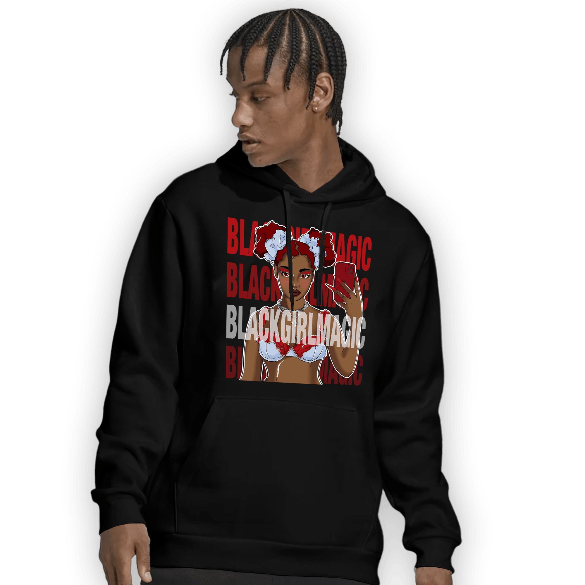 Cherry 11s Hoodie Match Black Magic Girl Selfie - NastyJamz