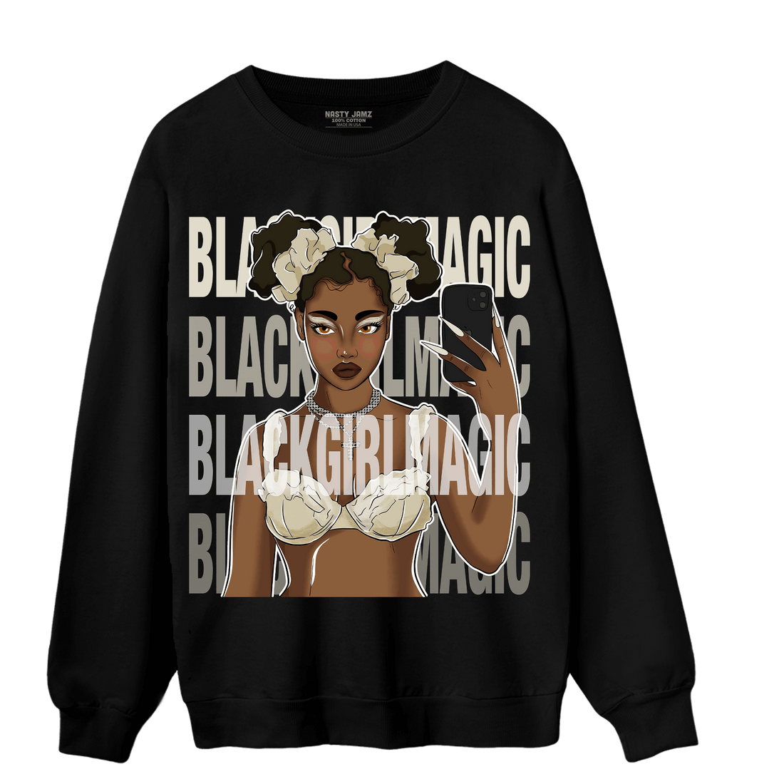 Gratitude 11s Sweatshirt Match Black Magic Girl Selfie - NastyJamz