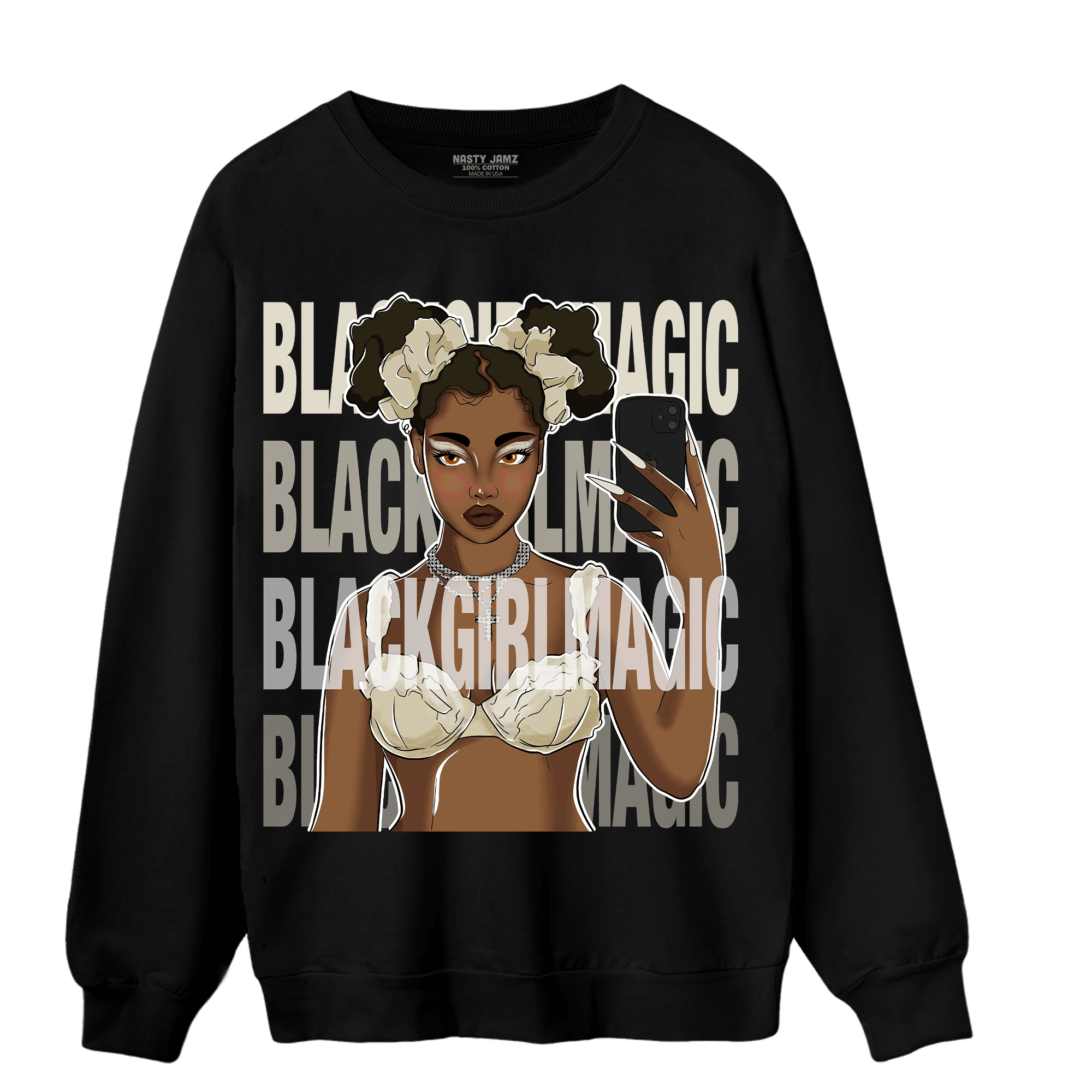 Gratitude 11s Sweatshirt Match Black Magic Girl Selfie - NastyJamz