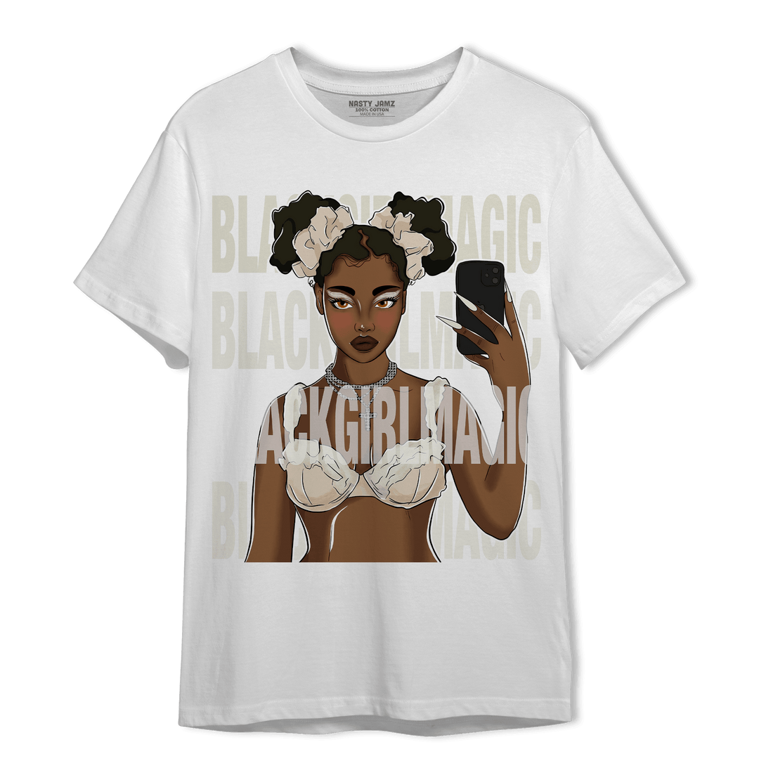 Neapolitan 11s T Shirt Match Black Magic Girl Selfie - NastyJamz