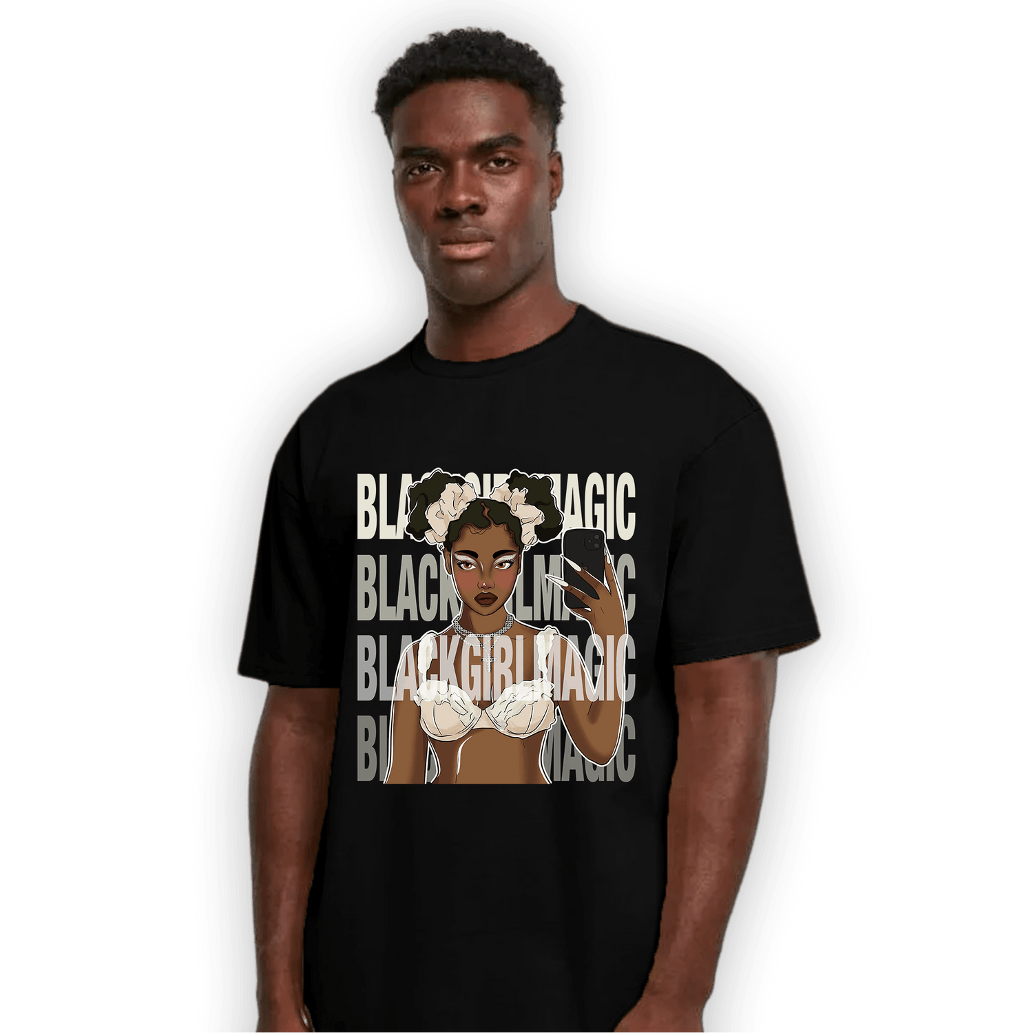 Neapolitan 11s T Shirt Match Black Magic Girl Selfie - NastyJamz