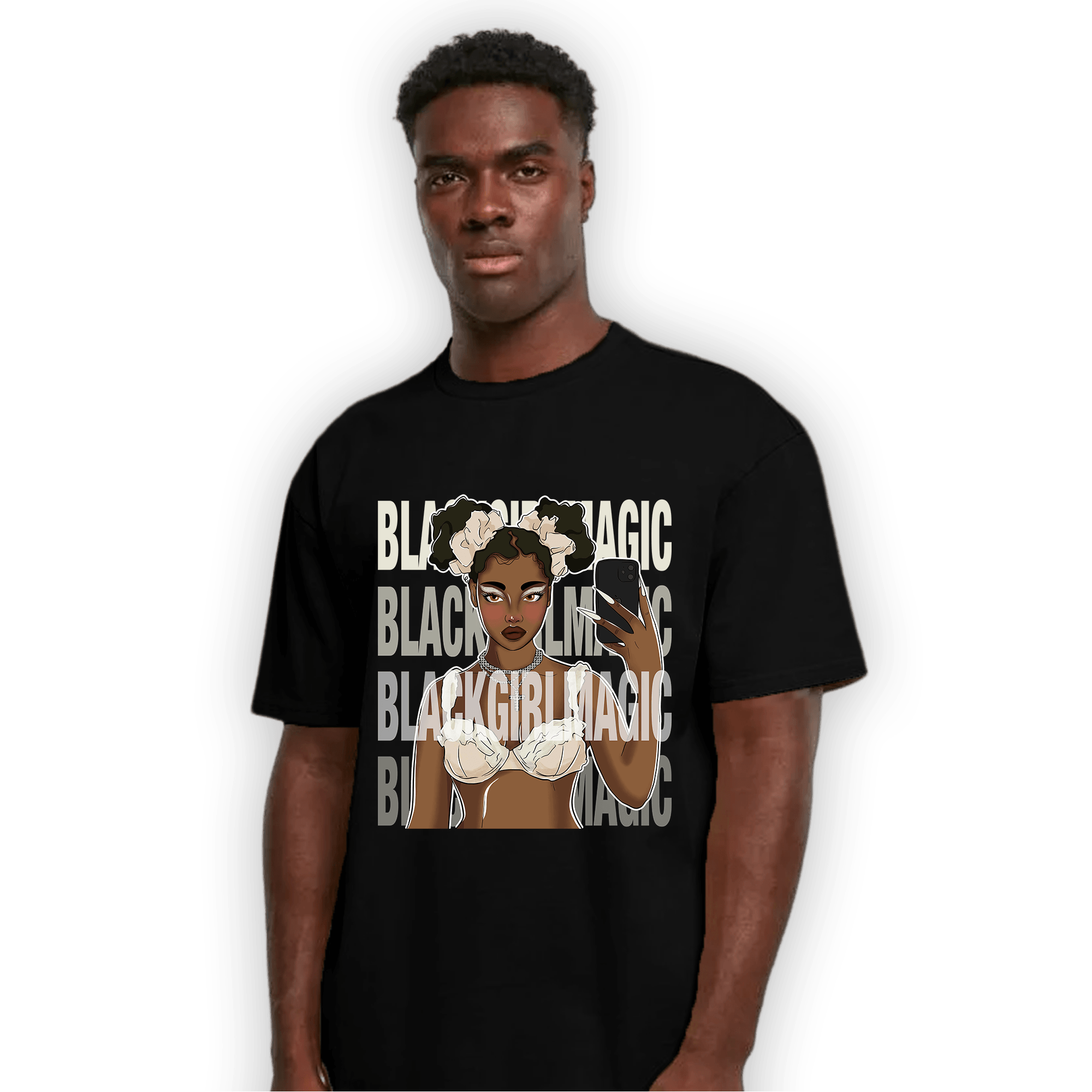 Neapolitan 11s T Shirt Match Black Magic Girl Selfie - NastyJamz