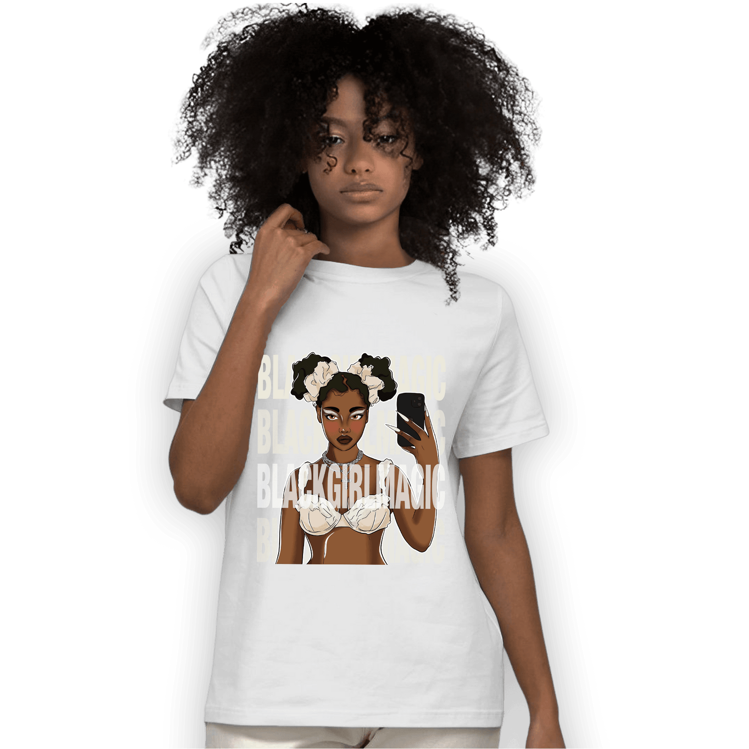 Neapolitan 11s T Shirt Match Black Magic Girl Selfie - NastyJamz
