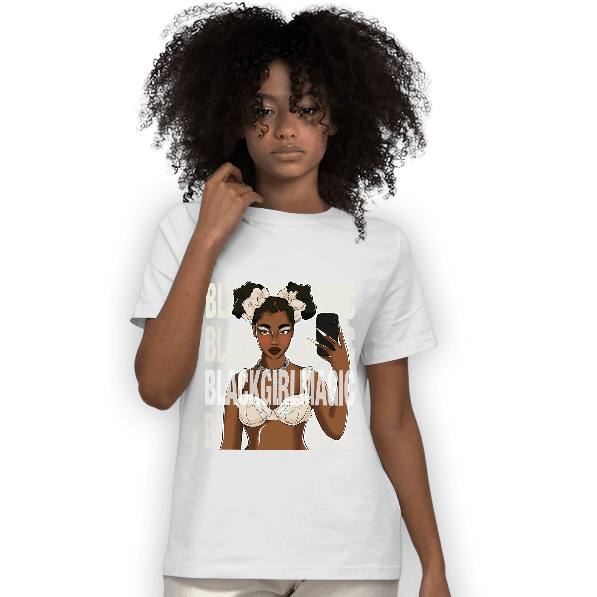 Neapolitan 11s T Shirt Match Black Magic Girl Selfie - NastyJamz