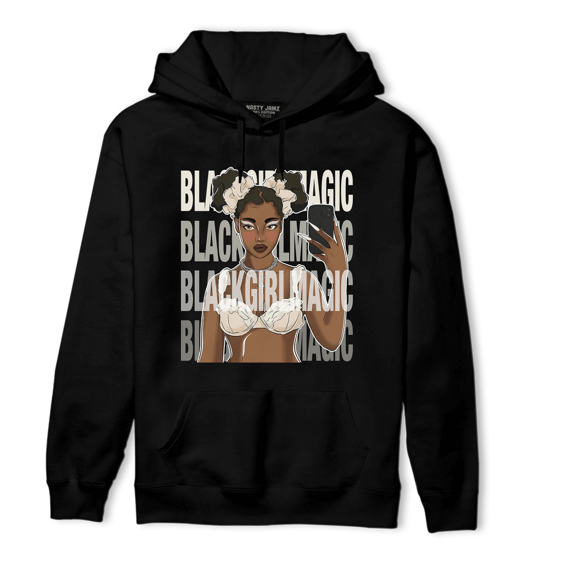 Neapolitan 11s Hoodie Match Black Magic Girl Selfie - NastyJamz