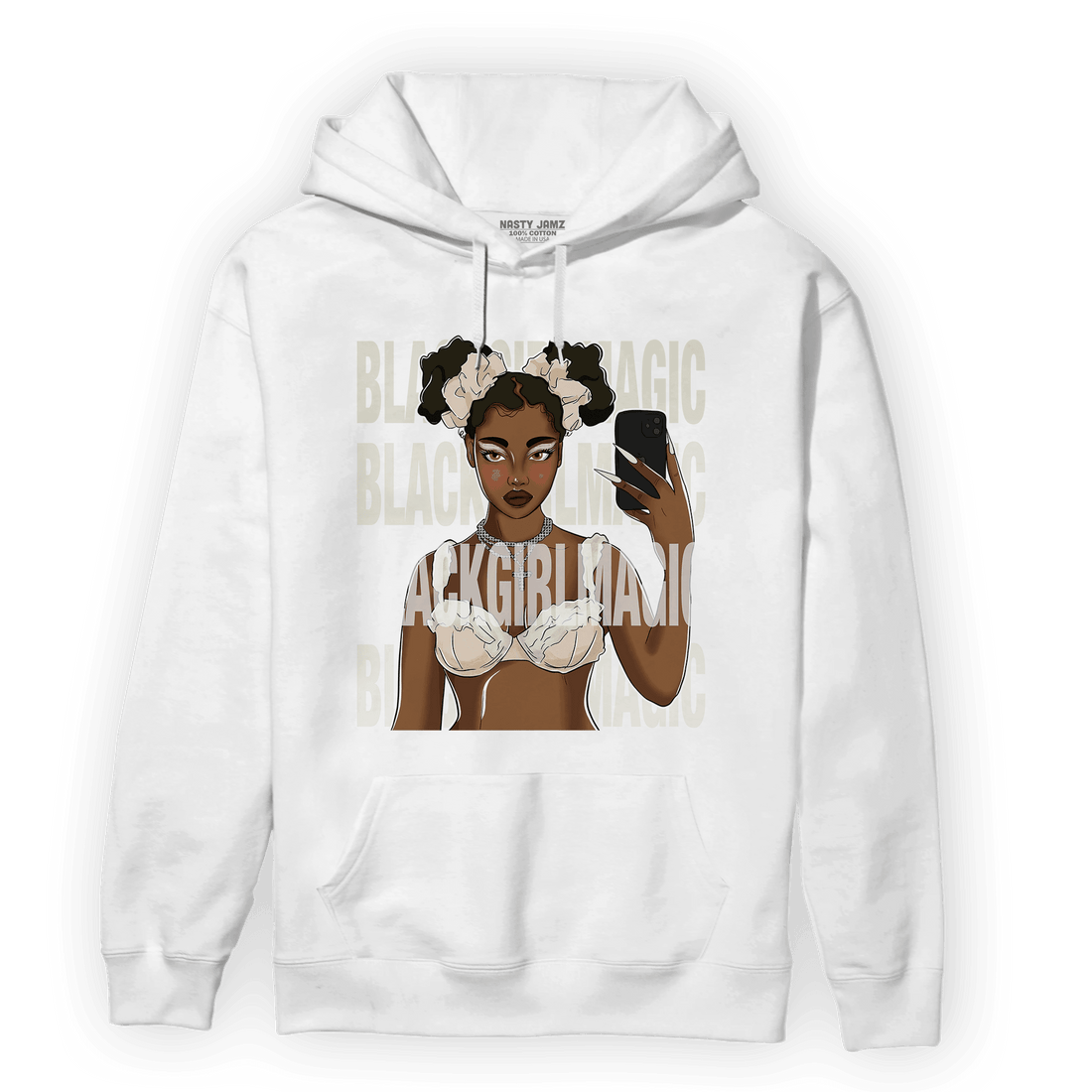 Neapolitan 11s Hoodie Match Black Magic Girl Selfie - NastyJamz