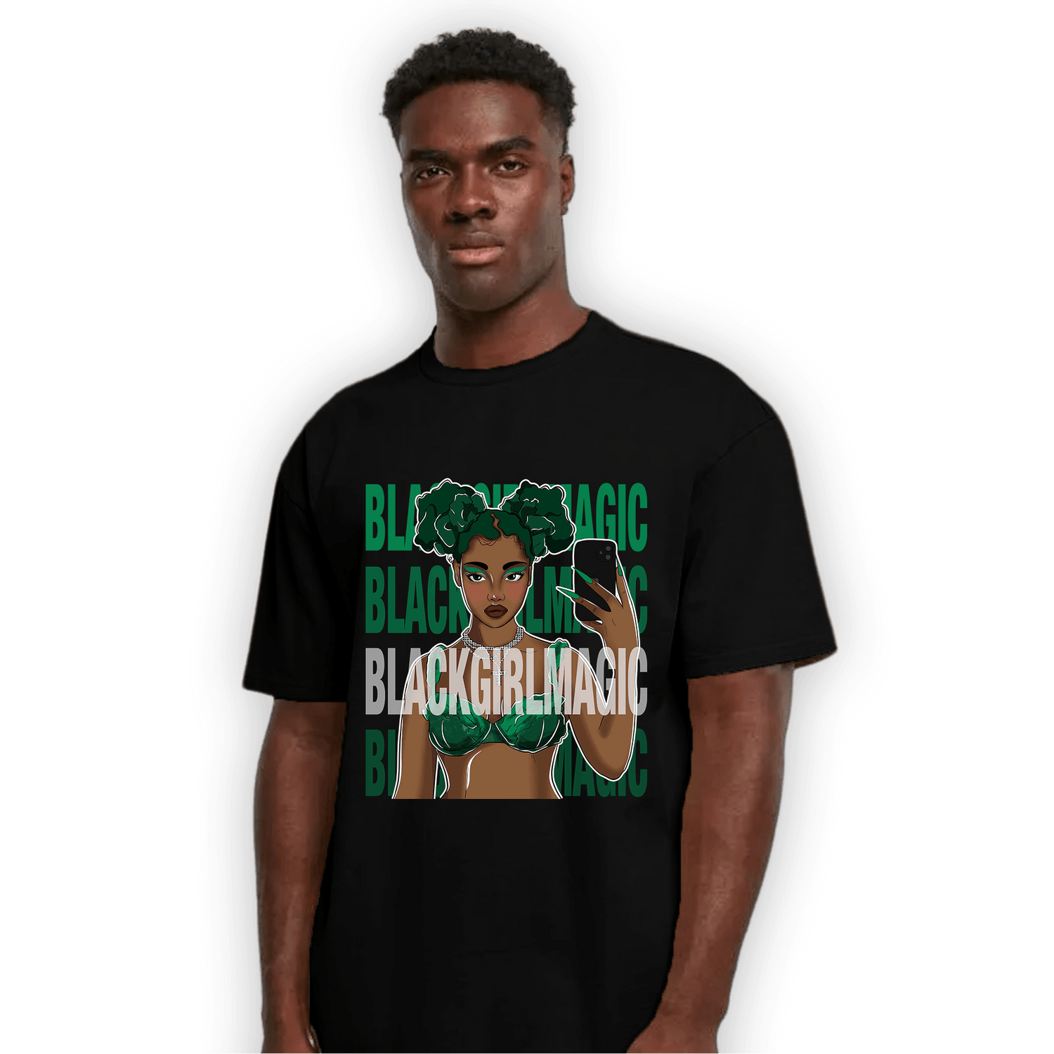 Celtic Lucky Green 1s T Shirt Match Black Magic Girl Selfie - NastyJamz