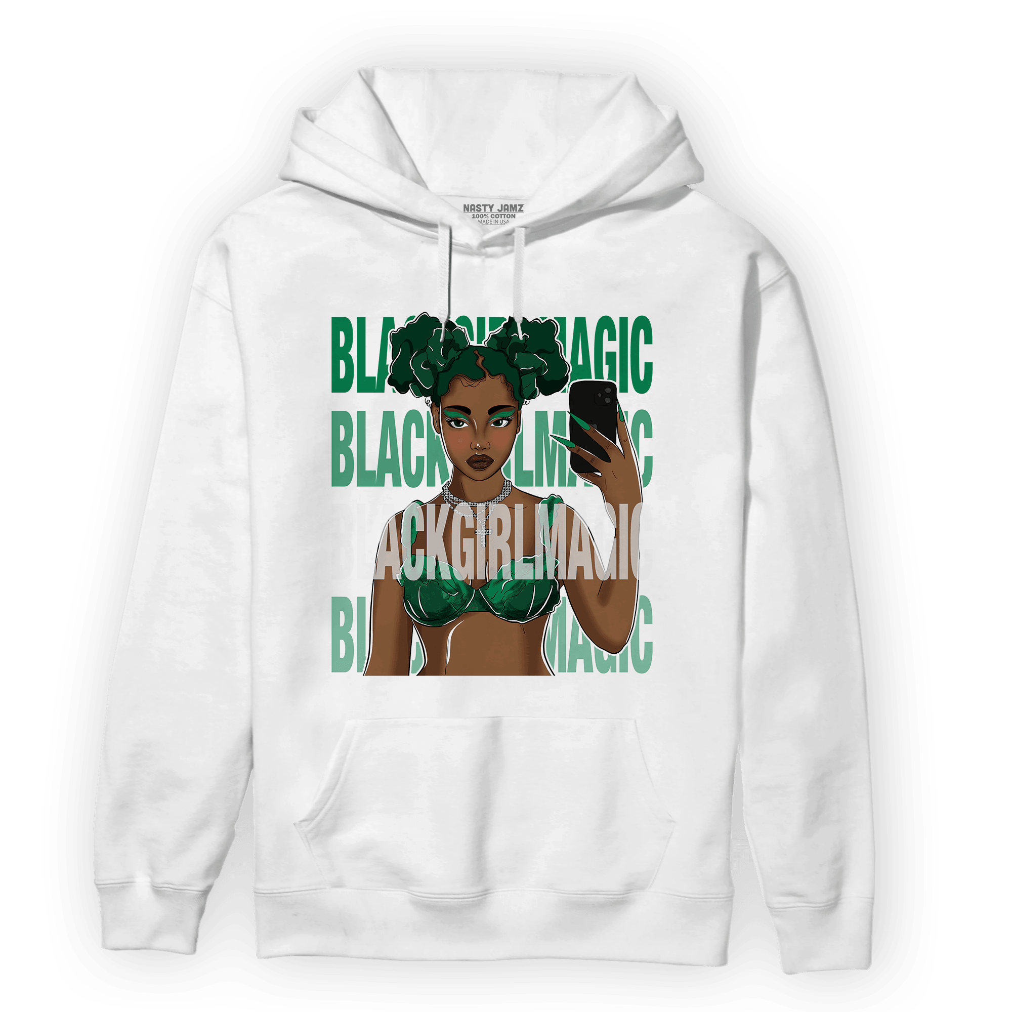 Celtic Lucky Green 1s Hoodie Match Black Magic Girl Selfie - NastyJamz