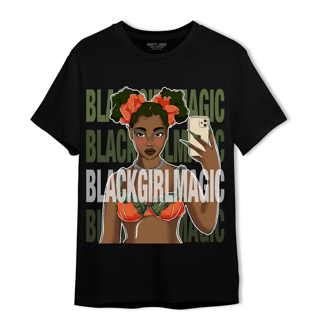 High OG Celadon 1s T Shirt Match Black Magic Girl Selfie - NastyJamz