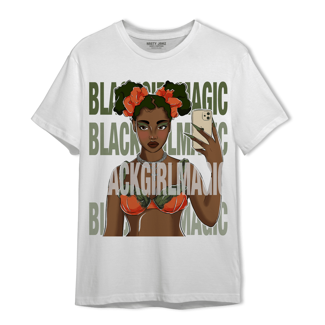 High OG Celadon 1s T Shirt Match Black Magic Girl Selfie - NastyJamz