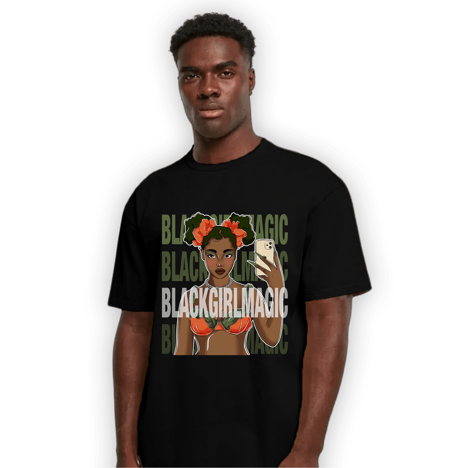 High OG Celadon 1s T Shirt Match Black Magic Girl Selfie - NastyJamz