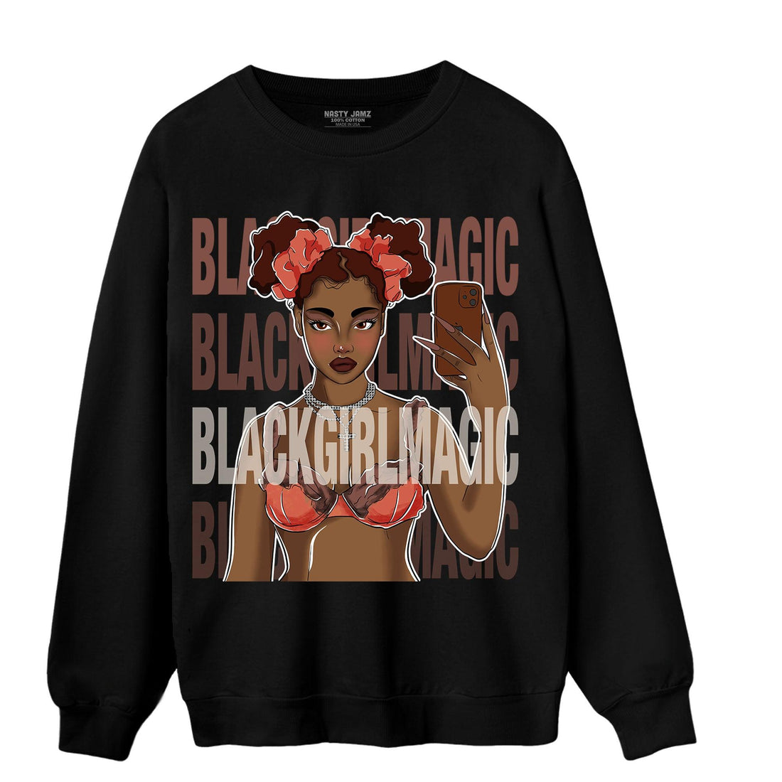 High OG Dusted Clay 1s Sweatshirt Match Black Magic Girl Selfie - NastyJamz