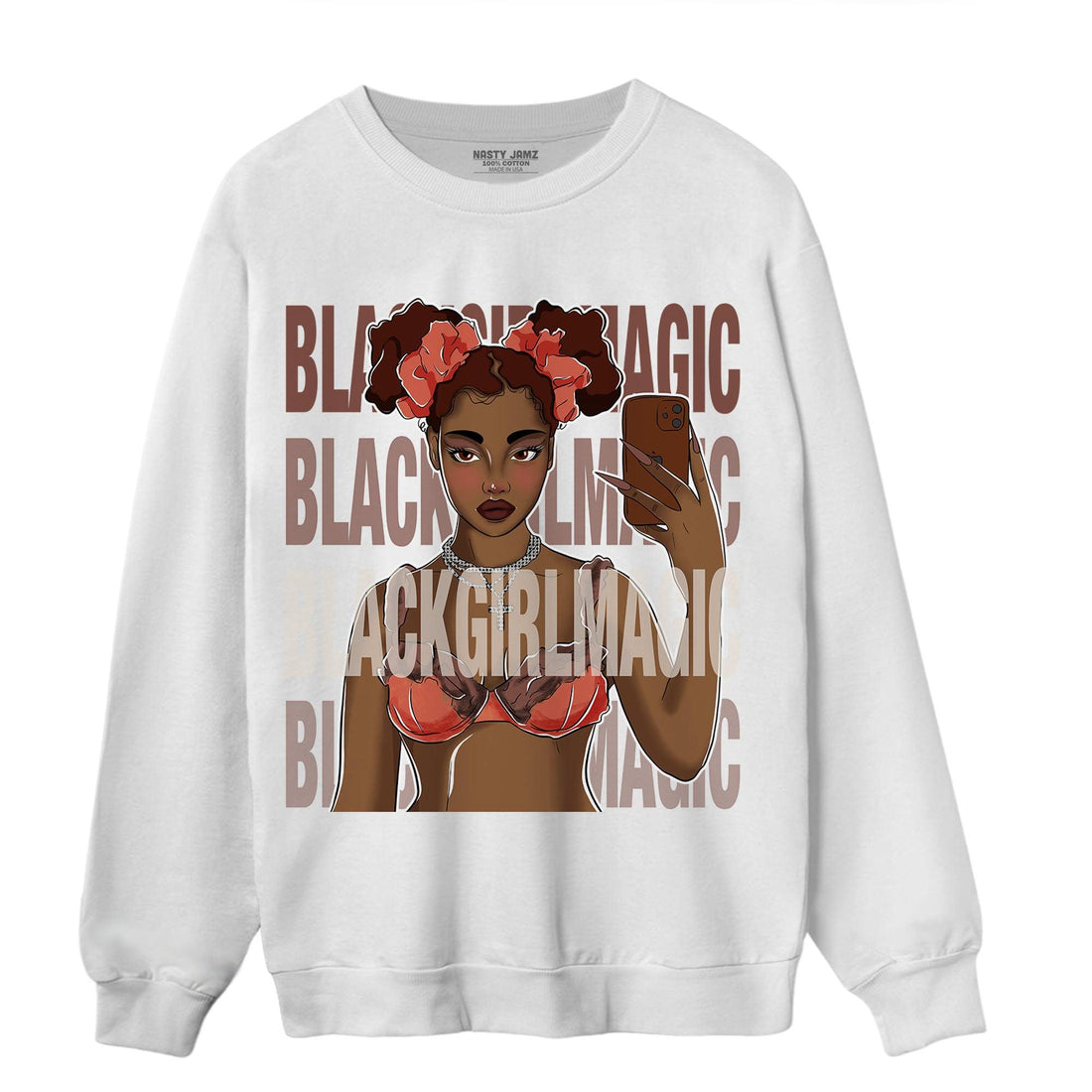 High OG Dusted Clay 1s Sweatshirt Match Black Magic Girl Selfie - NastyJamz