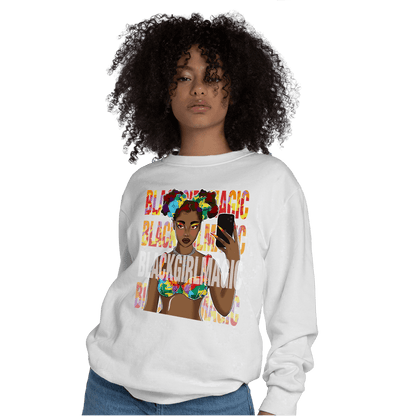 Mid GS Six Championships 1s Sweatshirt Match Black Magic Girl Selfie - NastyJamz