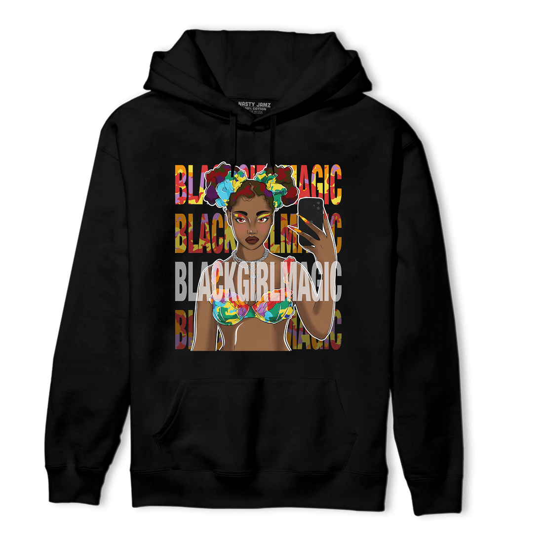 Mid GS Six Championships 1s Hoodie Match Black Magic Girl Selfie - NastyJamz