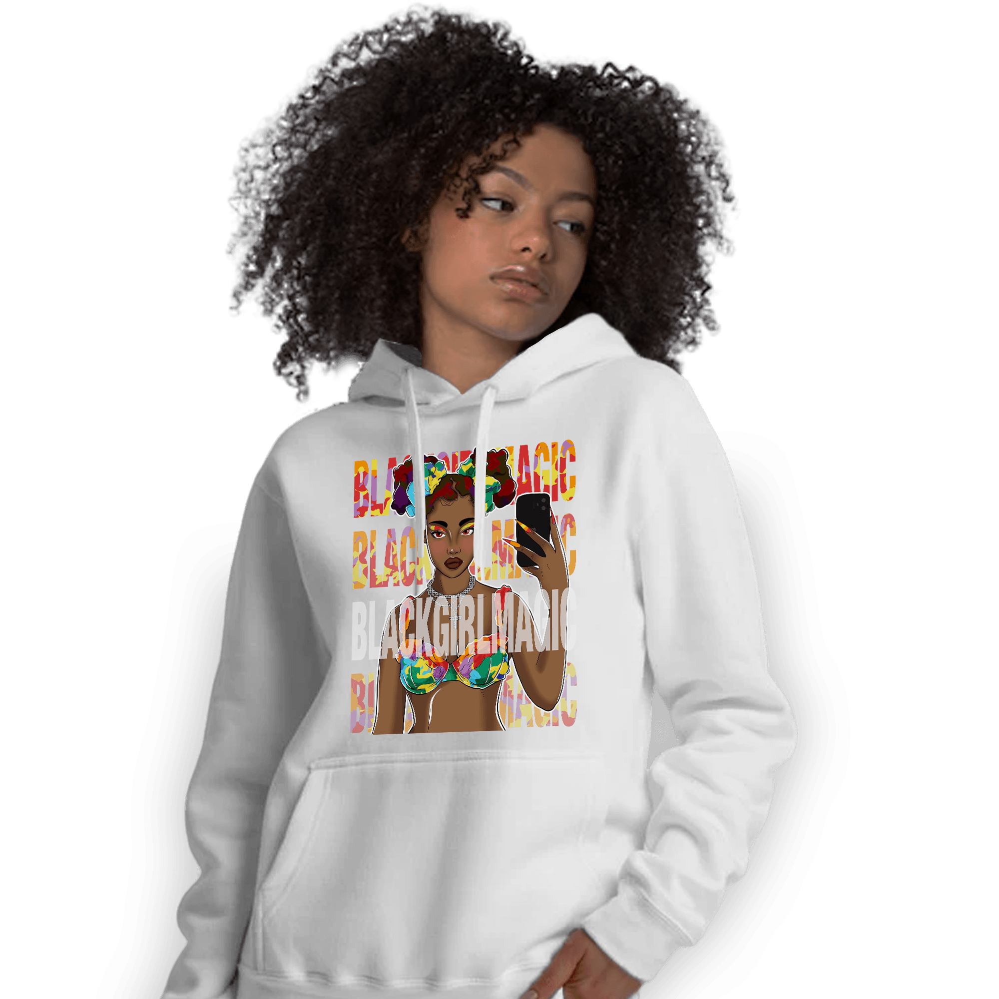 Mid GS Six Championships 1s Hoodie Match Black Magic Girl Selfie - NastyJamz