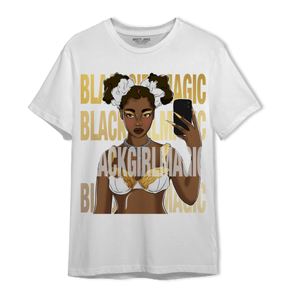 Mid SE Black Gold 1s T Shirt Match Black Magic Girl Selfie - NastyJamz