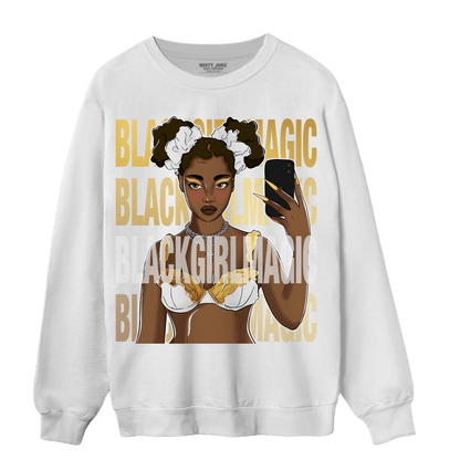 Mid SE Black Gold 1s Sweatshirt Match Black Magic Girl Selfie - NastyJamz