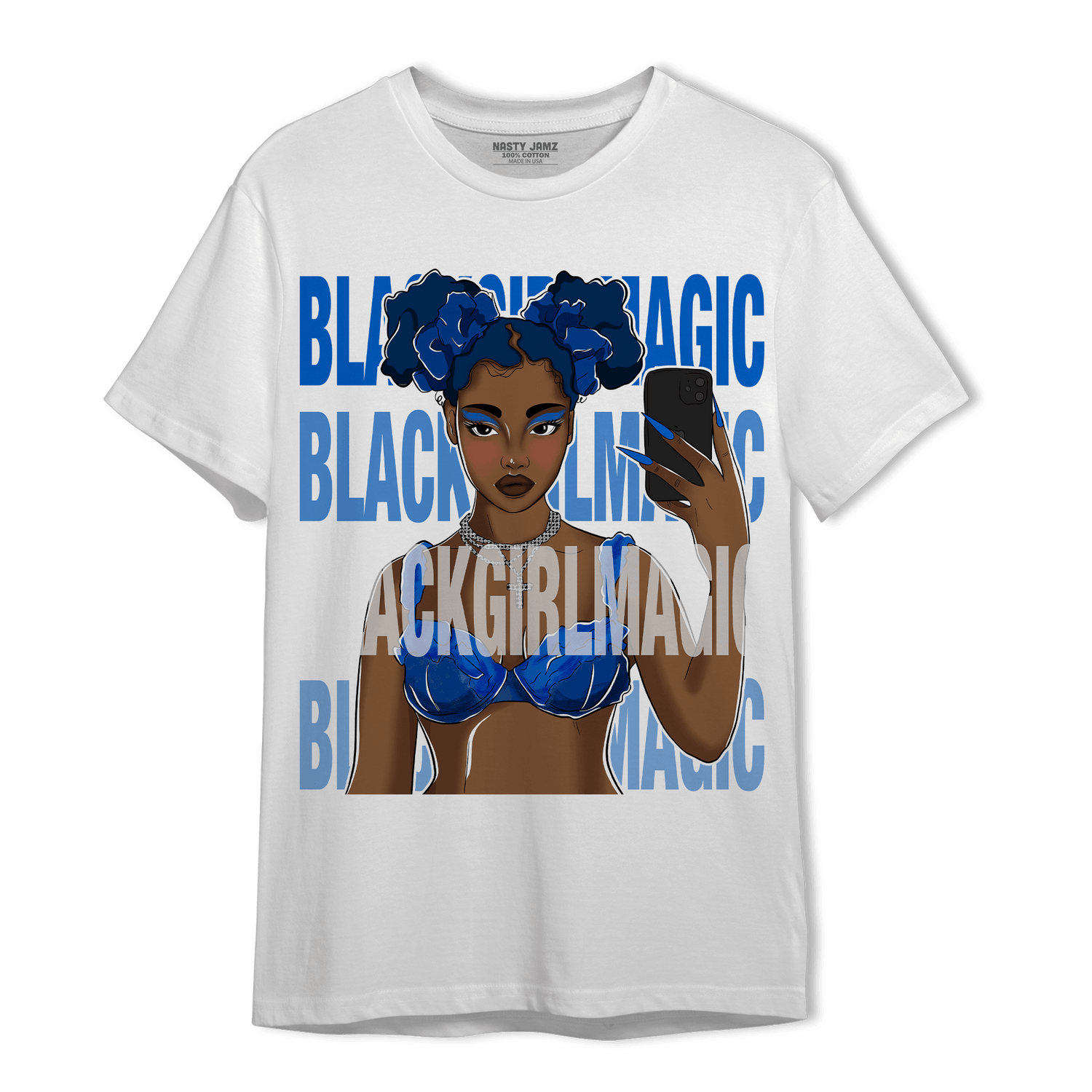 Royal Reimagined 1s T Shirt Match Black Magic Girl Selfie - NastyJamz