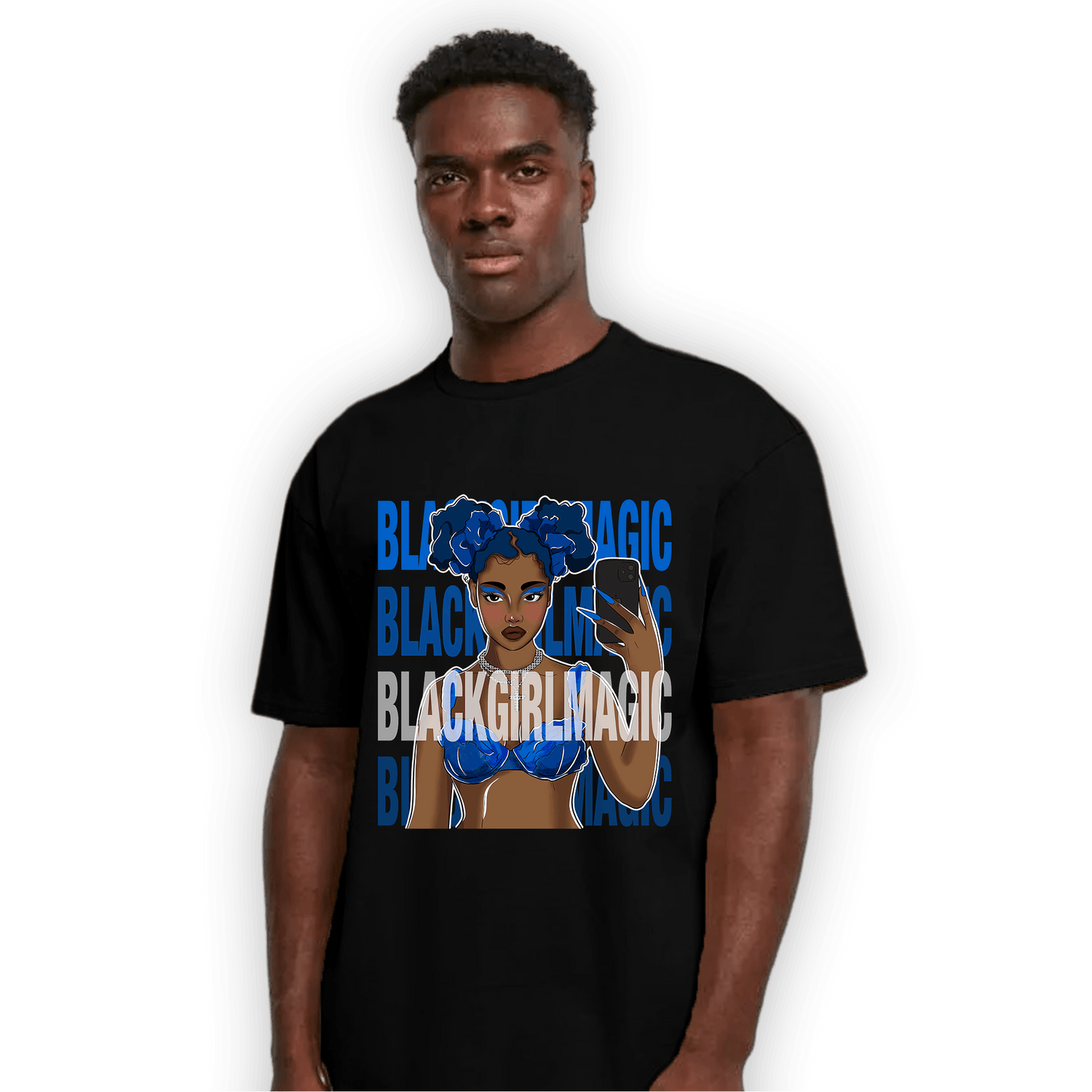 Royal Reimagined 1s T Shirt Match Black Magic Girl Selfie - NastyJamz