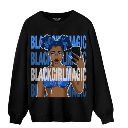 University Blue Toe 1s Sweatshirt Match Black Magic Girl Selfie - NastyJamz