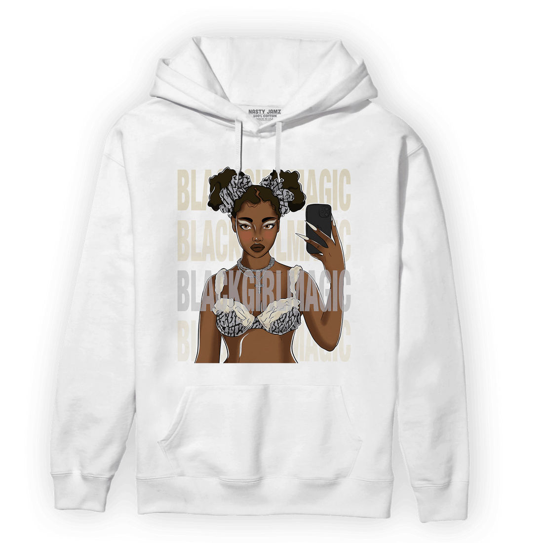 Off Noir 3s Hoodie Match Black Magic Girl Selfie - NastyJamz